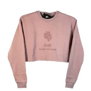 Darc Sport SHE Wolves Worldwide Cropped Crewneck‎ Sweatshirt Mauve  Size Small
